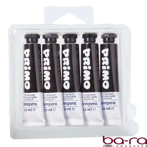 Tempera PRIMO fekete 12 ml 5 darabos