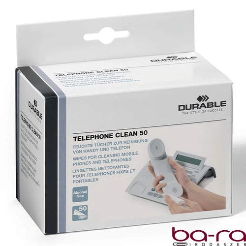 Tisztítókendő DURABLE telefonhoz nedves 50 darabos