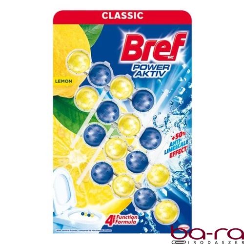 Toalett illatosító golyó BREF Power Aktiv Lemon 3x50 g