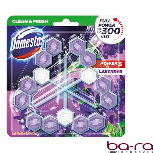 Toalett öblítő DOMESTOS Power5 Lavender 3x50 g