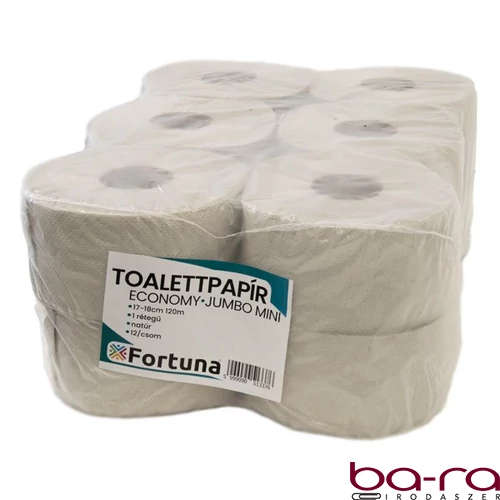 Toalettpapír FORTUNA Economy Jumbo mini 17-18cm 120m 1 rétegű natúr 12/csom