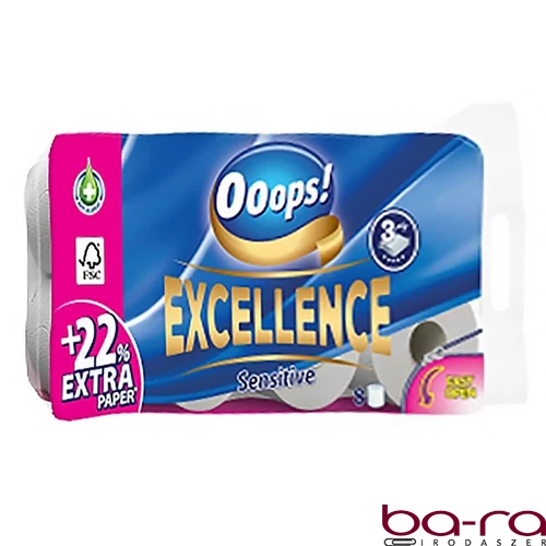 Toalettpapír OOOPS! Excellence 3 rétegű 8 tekercs