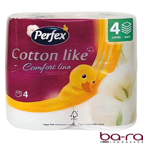 Toalettpapír PERFEX Cotton Comfort Line 3 rétegű 4 tekercses