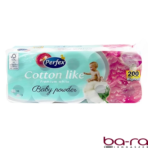 Toalettpapír PERFEX Cotton Like 3 rétegű 10 tekercses baby powder perfume