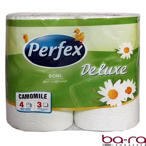 Toalettpapír PERFEX Deluxe 3 rétegű 4 tekercses kamilla