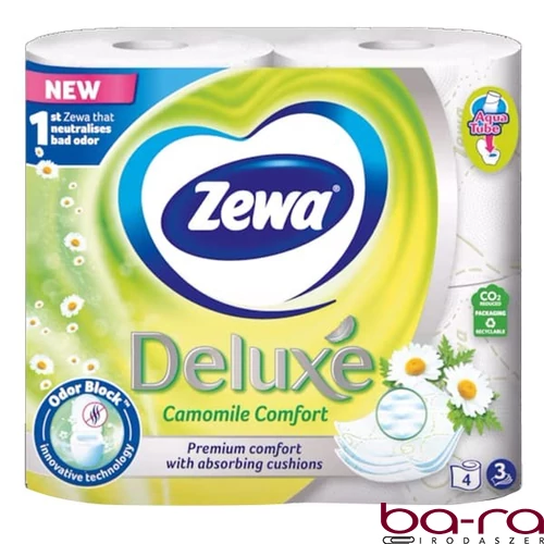 Toalettpapír ZEWA Deluxe 3 rétegű 4 tekercses Camomile Comfort