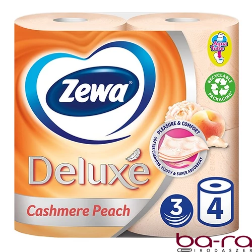 Toalettpapír ZEWA Deluxe 3 rétegű 4 tekercses Cashmere Peach