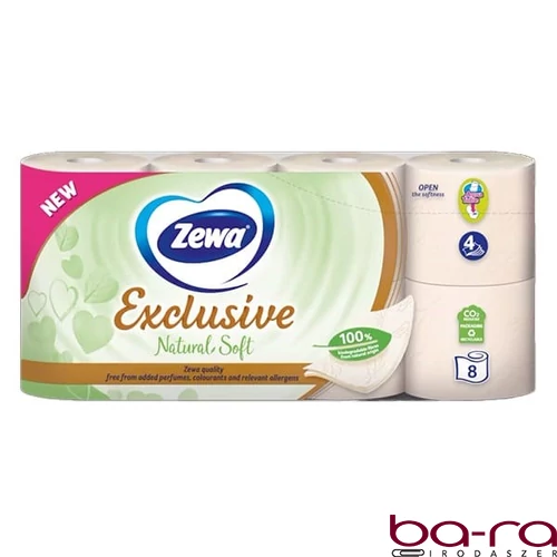 Toalettpapír ZEWA Exclusive 4 rétegű 8 tekercses Natural Soft