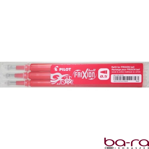 Tollbetét roller PILOT Frixion Point tűhegyű radírozható 0,25 mm piros 3 darabos