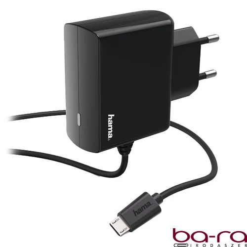 Töltő HAMA Micro USB 2,4A 12W fekete