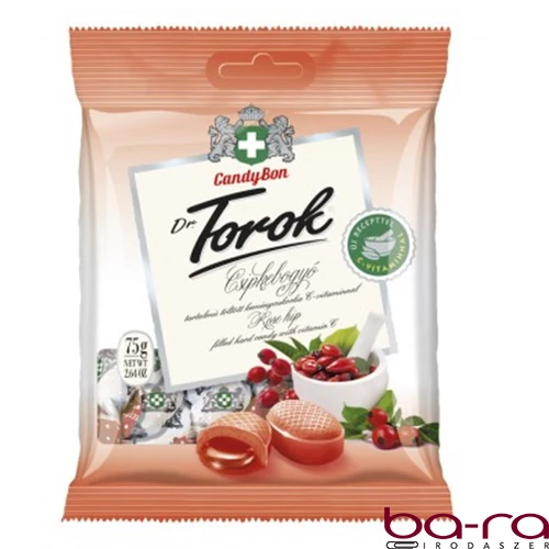 Töltött keménycukorka DR. TOROK csipkebogyóval és C-vitaminnal 75 g