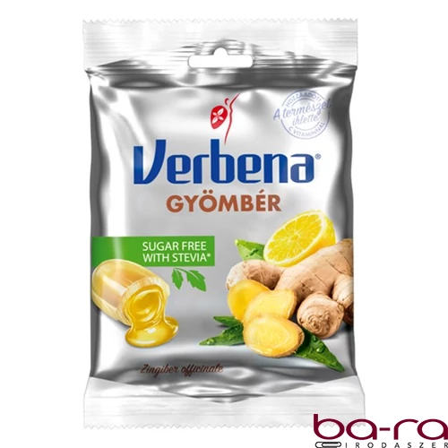 Töltött keménycukorka VERBENA gyömbér cukor nélküli 60 g
