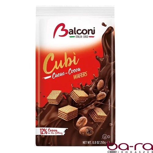 Töltött ostya BALCONI cubi wafers kakaós 250 g