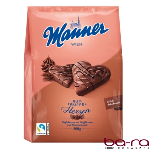 Töltött ostya MANNER szív rumos trüffeles 300 g