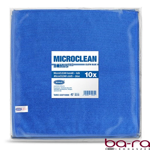 Törlőkendő mikroszálas BONUS microCLEAN HoReCa HACCP 40x40 cm kék 10 darabos