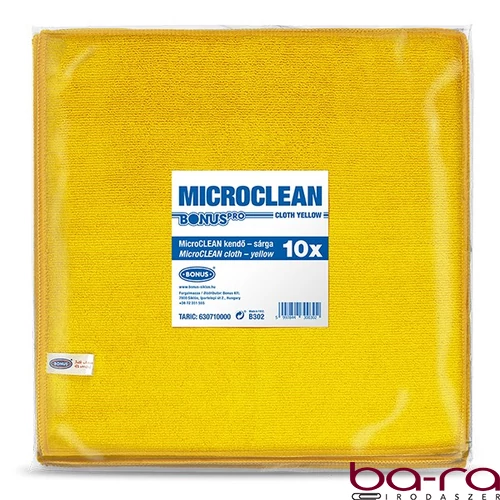 Törlőkendő mikroszálas BONUS microCLEAN HoReCa HACCP 40x40 cm sárga 10 darabos