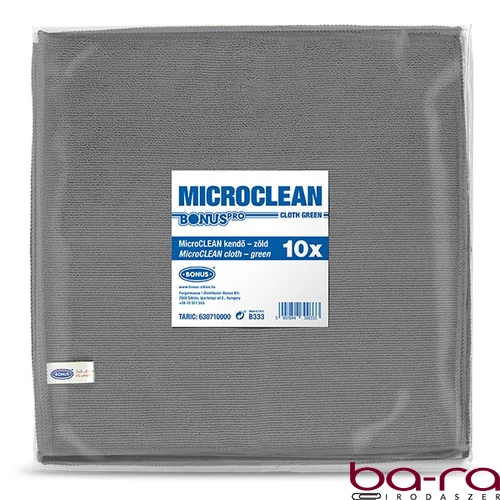 Törlőkendő mikroszálas BONUS microCLEAN HoReCa HACCP 40x40 cm szürke 10 darabos