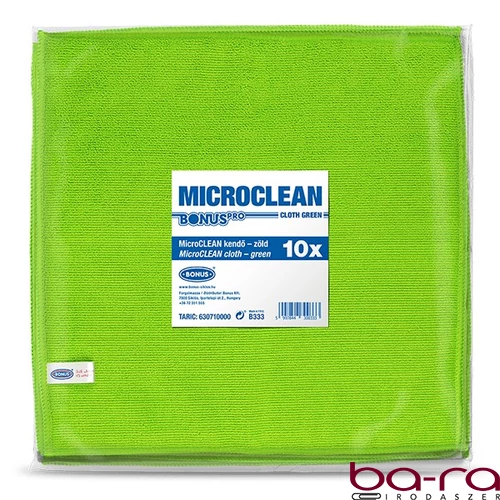 Törlőkendő mikroszálas BONUS microCLEAN HoReCa HACCP 40x40 cm zöld 10 darabos