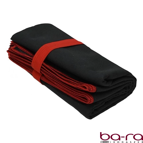 Törölköző PROMO Active lang XL 80x160 cm fekete/piros rugalmas csíkkal
