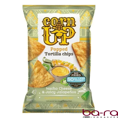 Tortilla chips CORN UP sajt és jalapeno 60 g