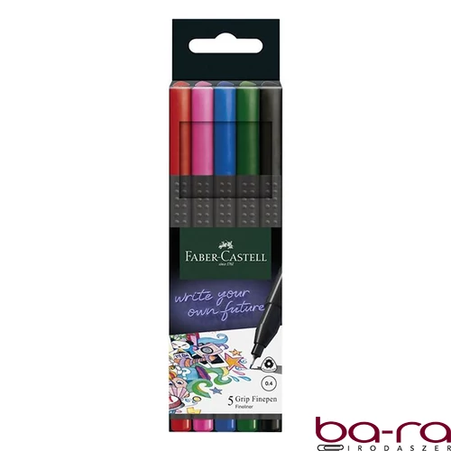 Tűfilc FABER CASTELL Grip alap színek 0,4mm 5 darabos