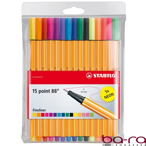 Tűfilc STABILO Point 88 15 darabos (10+5)