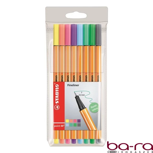 Tűfilc STABILO Point 88 pasztell 8 darabos