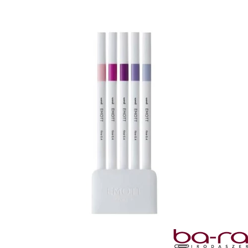 Tűfilc UNI EMOTT 5 darabos 0,4mm (babarózsaszín, pink, mályva, lila, tengeri köd)