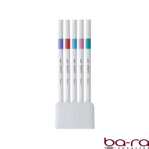 Tűfilc UNI EMOTT 5 darabos 0,4mm (világoslila, korall piros, világoskék, világosrózsaszín, smaragdzöld)