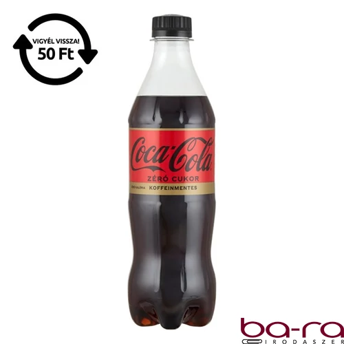 Üdítőital szénsavas COCA-COLA Zero koffeinmentes 0,5L DRS