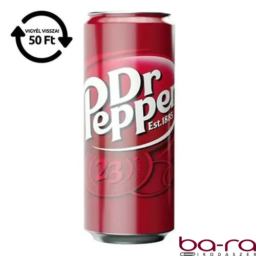 Üdítőital szénsavas DR PEPPER dobozos 0,33L DRS