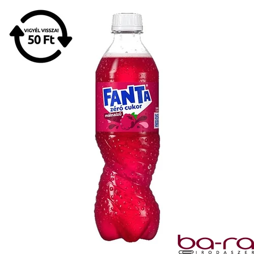 Üdítőital szénsavas FANTA Málna Zero 0,5L DRS