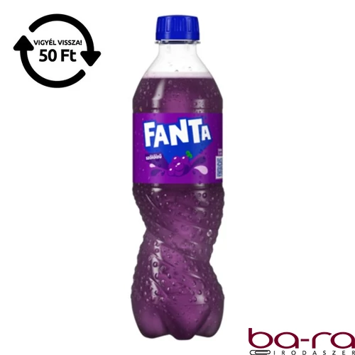 Üdítőital szénsavas FANTA Vörösszőlő Zero 0,5L DRS