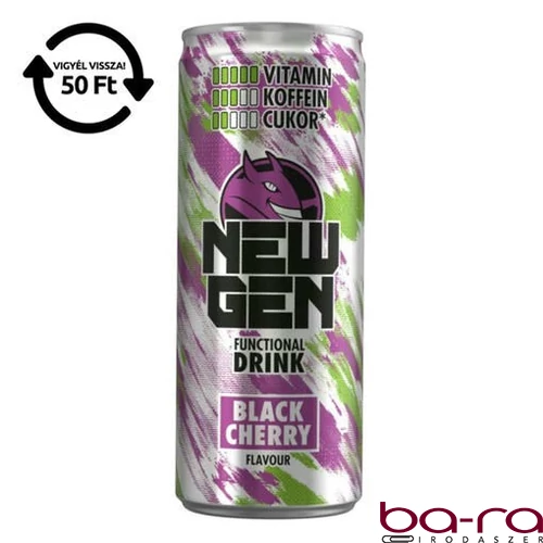 Üdítőital szénsavas HELL Newgen Black cherry 0,25L DRS