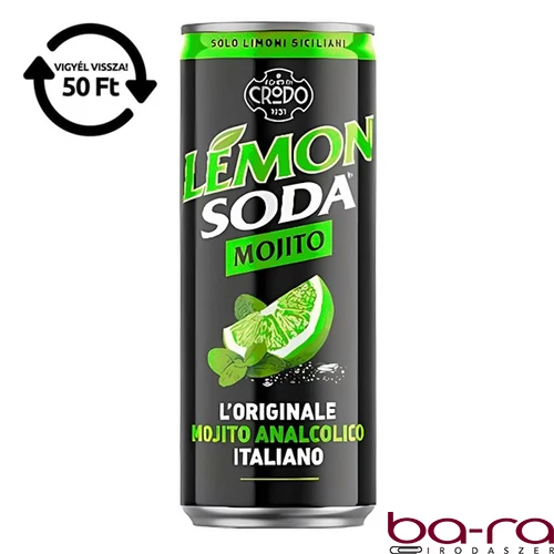 Üdítőital szénsavas LEMON SODA Mojito 0,33 L DRS