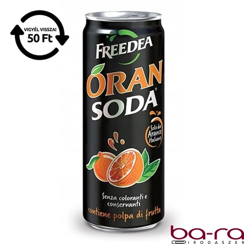 Üdítőital szénsavas LEMON SODA narancs 0,33 L DRS