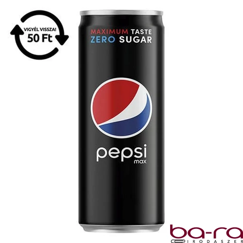 Üdítőital szénsavas PEPSI MAX cukormentes dobozos 0,33L DRS