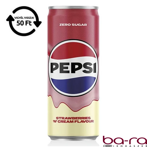 Üdítőital szénsavas PEPSI Treats Strawberry dobozos 0,24L DRS