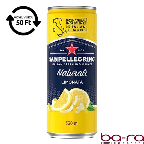 Üdítőital szénsavas SANPELLEGRINO Limonata 0,33L DRS
