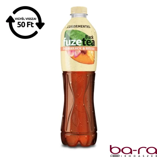 Üdítőital szénsavmentes FUZETEA Barack-Rózsa Zero 1,5L DRS