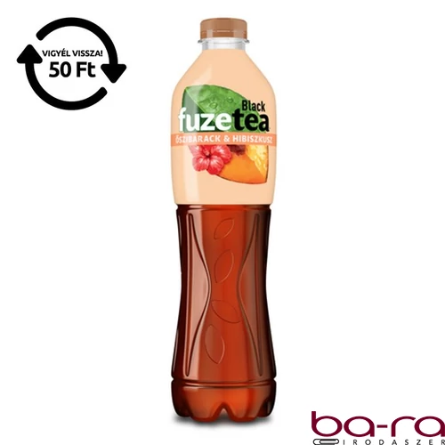 Üdítőital szénsavmentes FUZETEA Őszibarack-Hibiszkusz 1,5L DRS