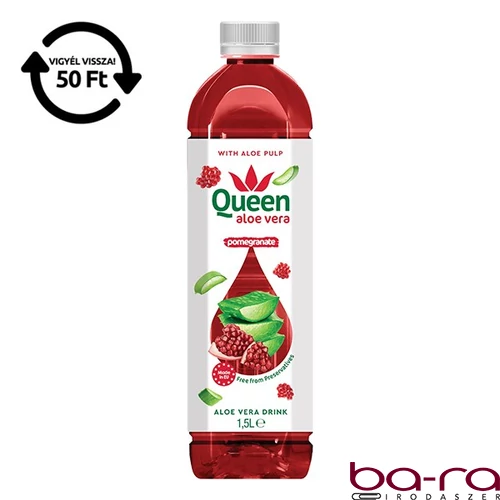 Üdítőital szénsavmentes QUEEN Aloe Vera Gránátalma 1,5L DRS