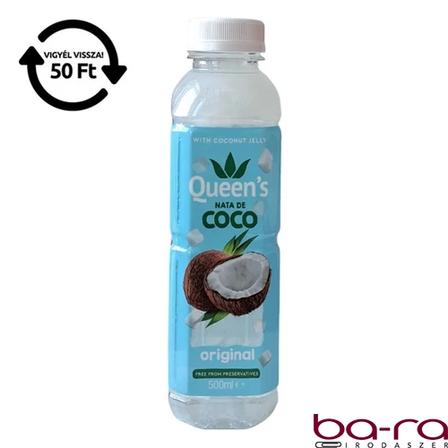 Üdítőital szénsavmentes QUEEN Nata de Coco Natúr 0,5L DRS