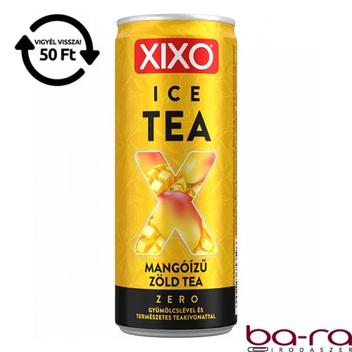 Üdítőital szénsavmentes XIXO Zöld tea Mangó Zero 0,25l DRS