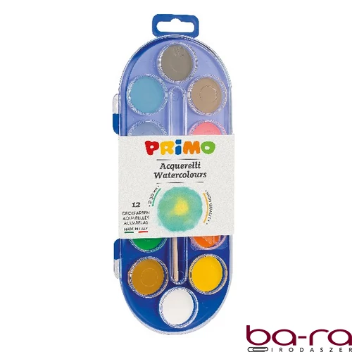 Vízfesték PRIMO 30 mm ecsettel 12 darabos