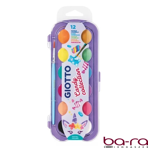 Vízfesték GIOTTO 30 mm Candy collection csajos színek 12 darabos