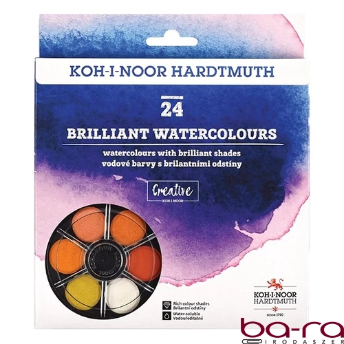 Vízfesték KOH-I-NOOR brilliant aquarell kerek 24 darabos