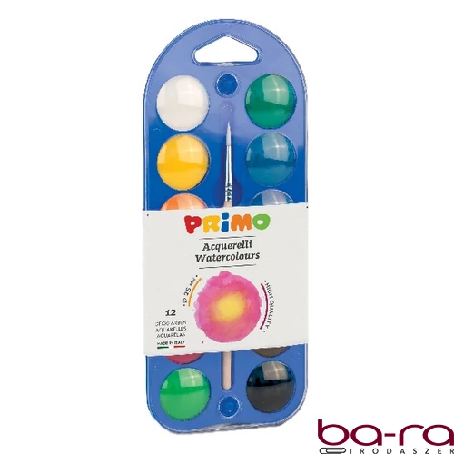 Vízfesték PRIMO 25 mm ecsettel 12 darabos