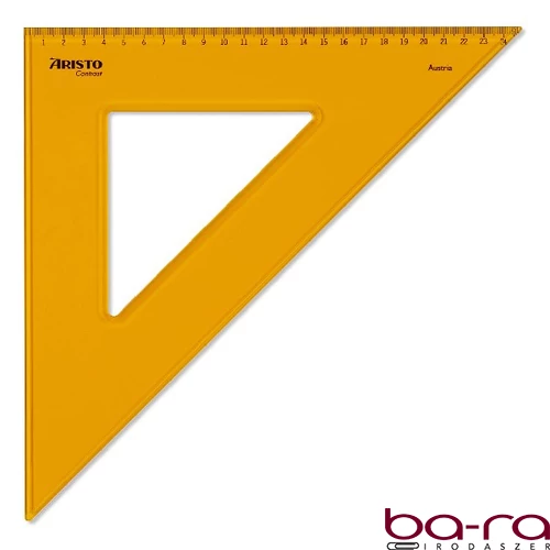 Vonalzó ARISTO Contrast háromszög 45 fokos 36 cm sárga
