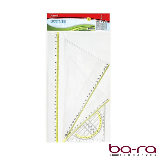 Vonalzókészlet OPTIMA 23cm 4 darabos